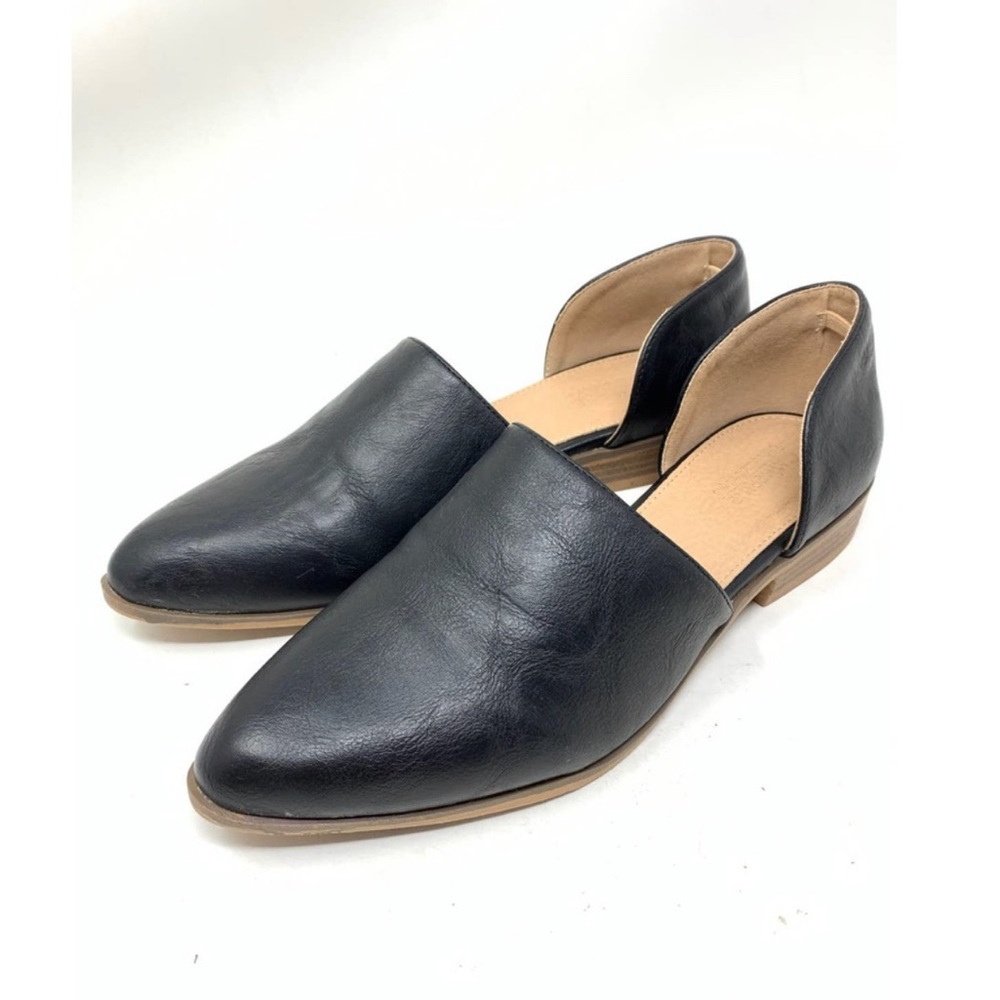 Catherine Malandrino Women's Size 9 Slip-On Faux Leather Shoes Black Pointed Toe